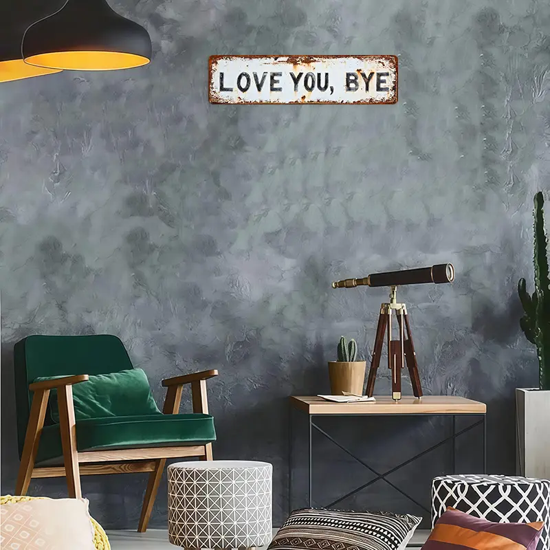 🏡LOVE YOU, BYE – Vintage Metal Wall Sign