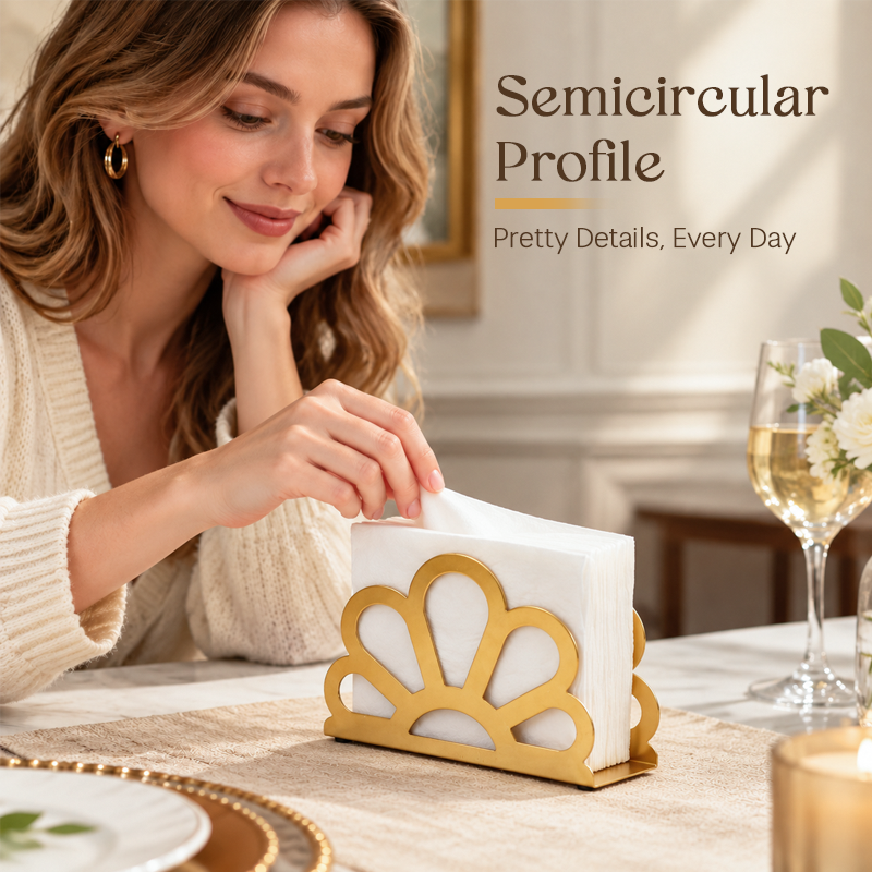 🌼 Floral Semi-Circular Napkin Holder – Stylish Dining Table Accessory!