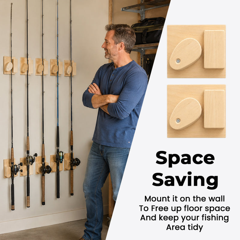 🎣 Fishing Rod Wall Rack 🧩 Neat Wall Storage for Anglers