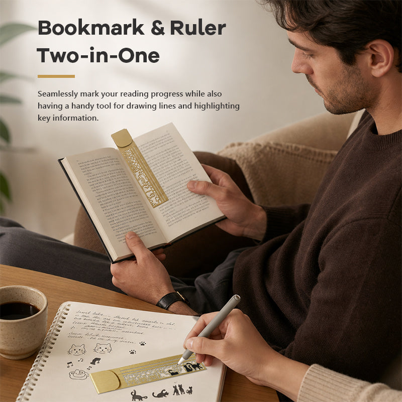 Cat Template Multi-functional Bookmark Ruler📚✨