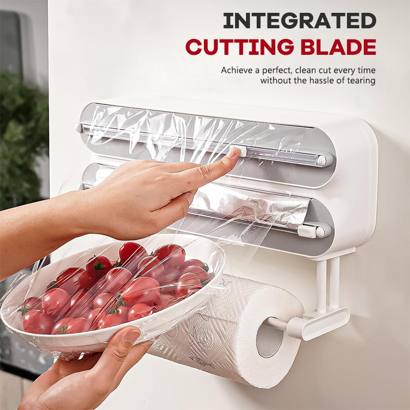 ✨ Dual Cling Film & Paper Towel Dispenser — Tidy Up Your Kitchen Counter!