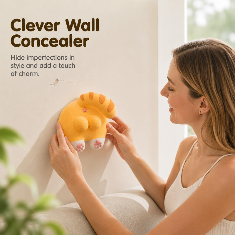 Whimsical Cat Butt Switch Cover - 3D Printed Home Decor & Wall Flaw Concealer