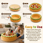 🍔 Elegant Collectible Hamburger Shaped Pet Cave Bed | Novelty Plush Holiday Home Decor Gift for Pet Lovers