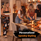 🎃 Spooky Season Allover Print Pants, Perfect for Halloween Night Gatherings