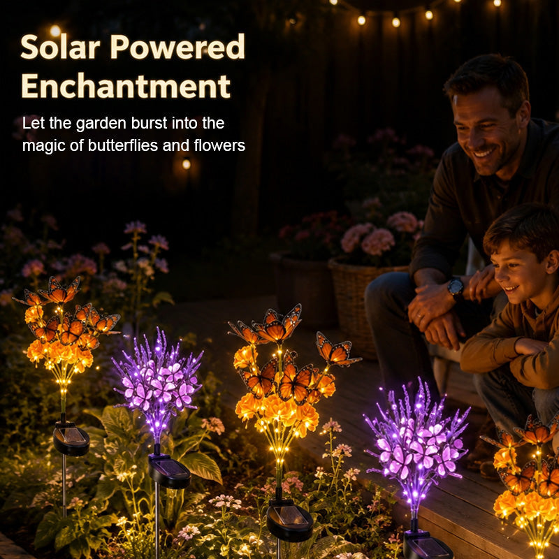🦋 Solar Butterfly Stake Light｜Soft Night‑Time Glow For Your Garden