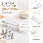 🎉 2026 Sale — Over 21,000 Sold! 🧁✨ Stop wrestling with messy piping bags — this stainless steel decorating gun fills, frosts, and finishes in seconds. One tool, endless creativity. 🍰