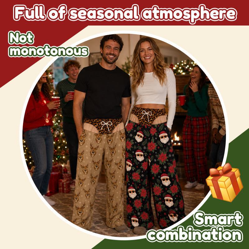 🎄 Playful‑Print Christmas Holiday Pants – Stand‑Out Festive Party Wear