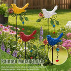 🐦 Colourful Metal Bird Garden Stake Decor