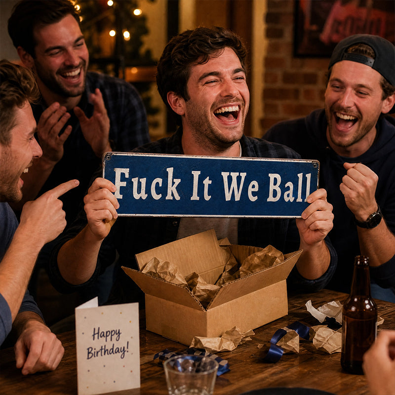 Fuck It We Ball Metal Sign💥 Unapologetic Mindset Decor for Gym & Home Office