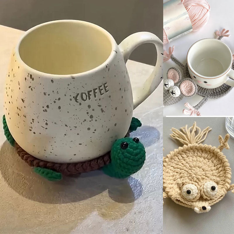 🧶Adorable Animal Knitted Coaster