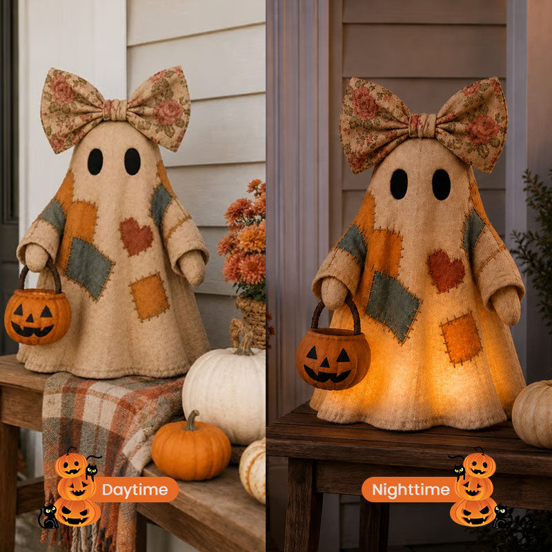 🎃Whimsical Patchwork Ghost Decor