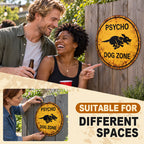 🐕⚠️ Psycho Dog Zone Funny Yard Sign – Cheeky Warning Plaque For Dog Owners!
