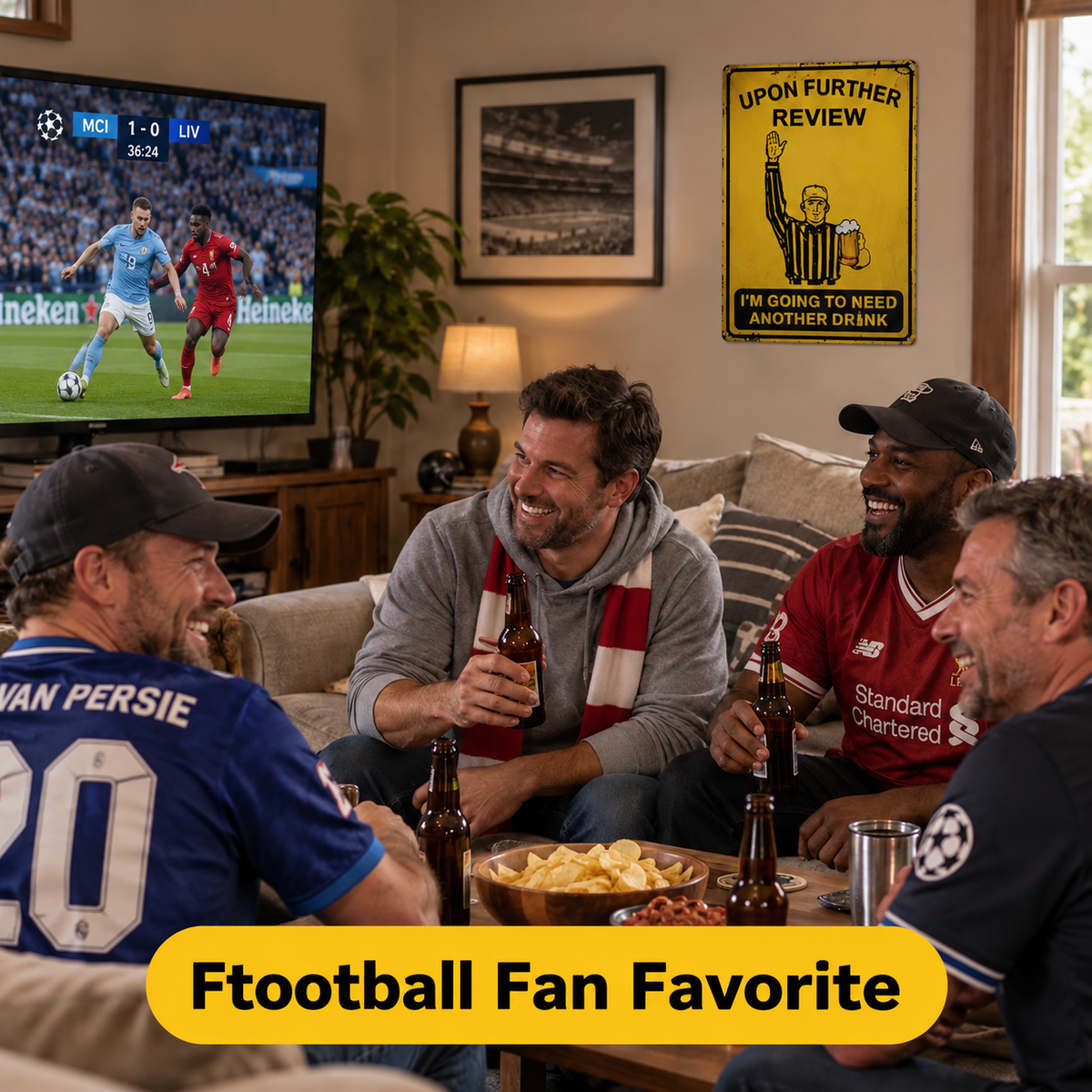 ⚽ "Upon Further Review, One More Drink" Football Referee Sign – Funny Game Day Wall Decor