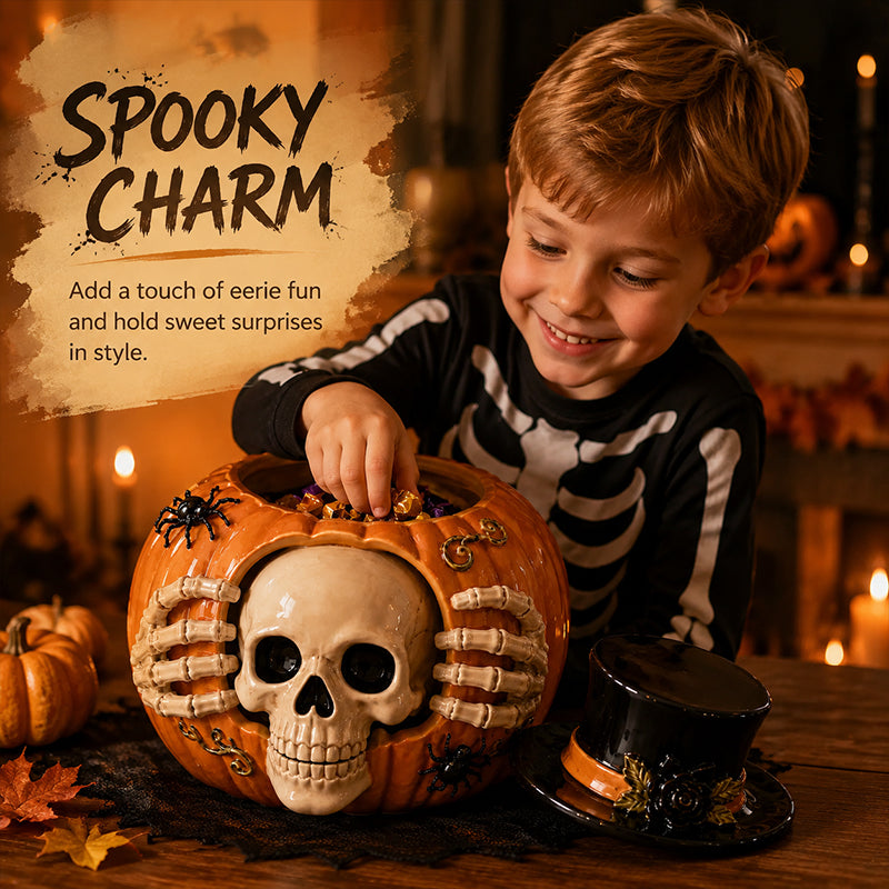 🎃🍬👻Trick-or-Treat | Skull Pumpkin Candy Jar