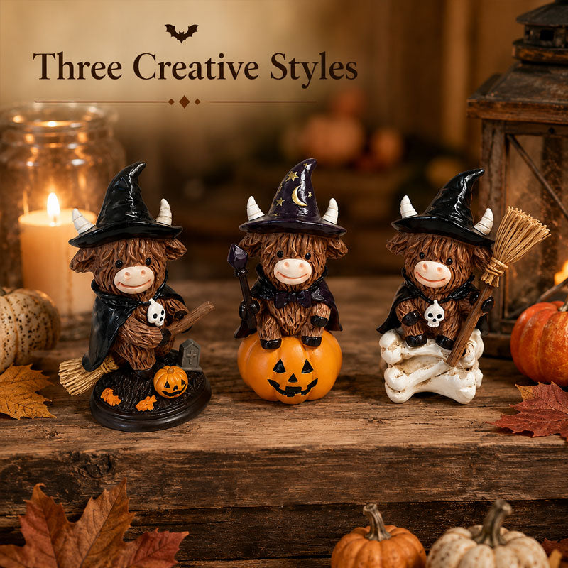 Halloween Highland Cow Witch Ornament🎃🐄