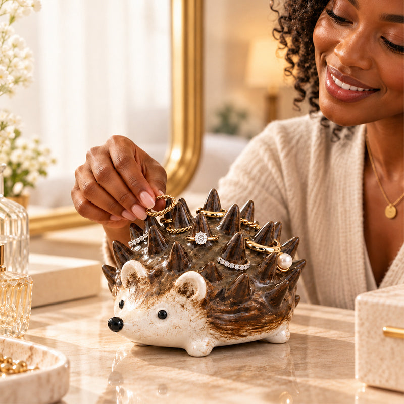 🦔 Hedgehog Ring Holder | Cute Woodland Jewelry Vibe