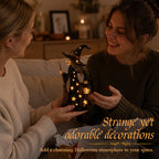 🌙 Glowing Starlight Witch Figurine｜Magical Spooky‑Cute Night Light Decor