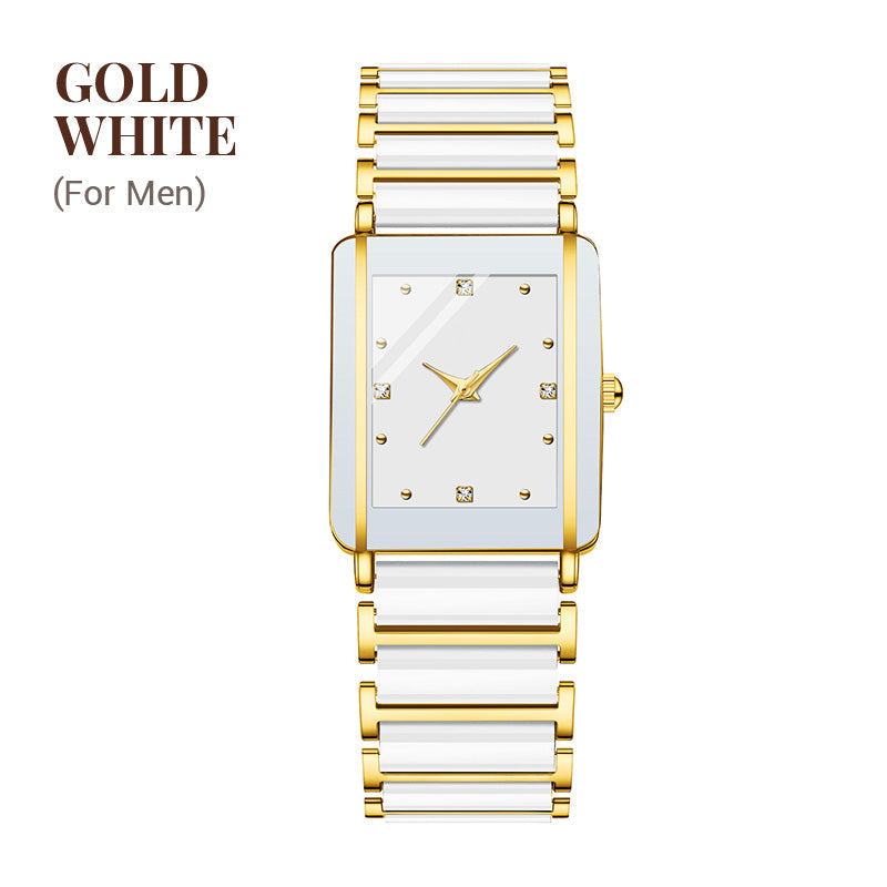 ⌚ Elegant Ceramic Band Watch — 3ATM Water Resistant, Quartz, Gift Box Included
