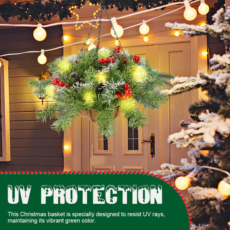 🎄Christmas special offer🏆 Artificial Christmas wreath in the form of a hanging basket