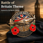 ✈️ Battle of Britain Commemorative Pin – Patriotic Remembrance Collectible With Poppy & Aircraft Motif