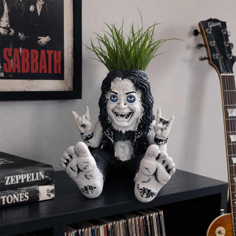 🤘 Rock‑On Gesture Face Succulent Planter, Quirky Rock‑and‑Roll Plant Pot