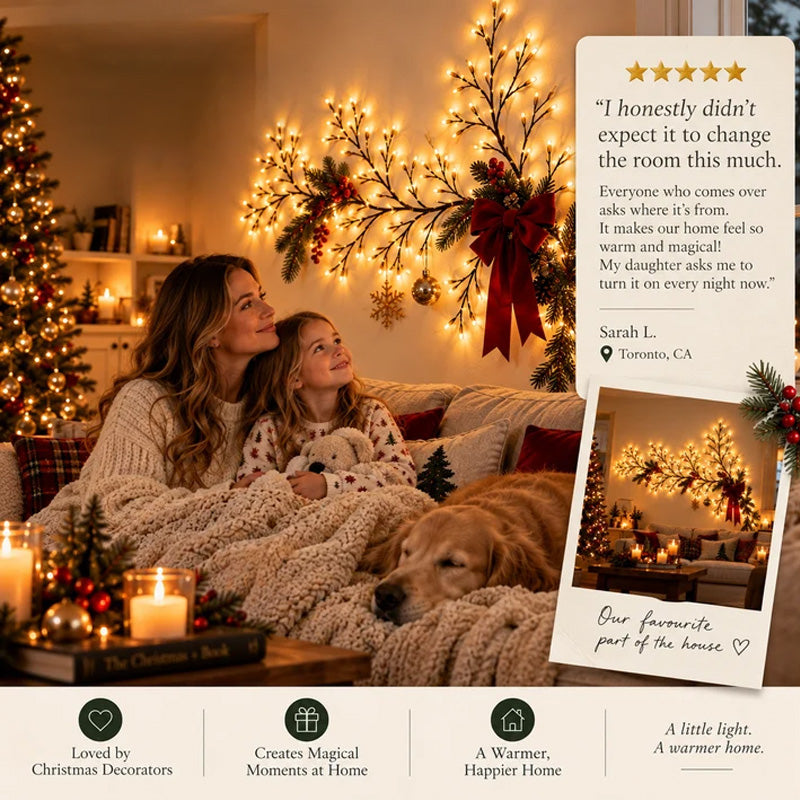 ✨ LED Branch Wall Light – Flexible Bendable Vine Light with 8 Light Modes for Christmas Decor