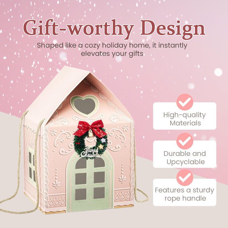 🏠 Christmas Cottage Gift Box – Reusable House‑Shaped Festive Present Packaging