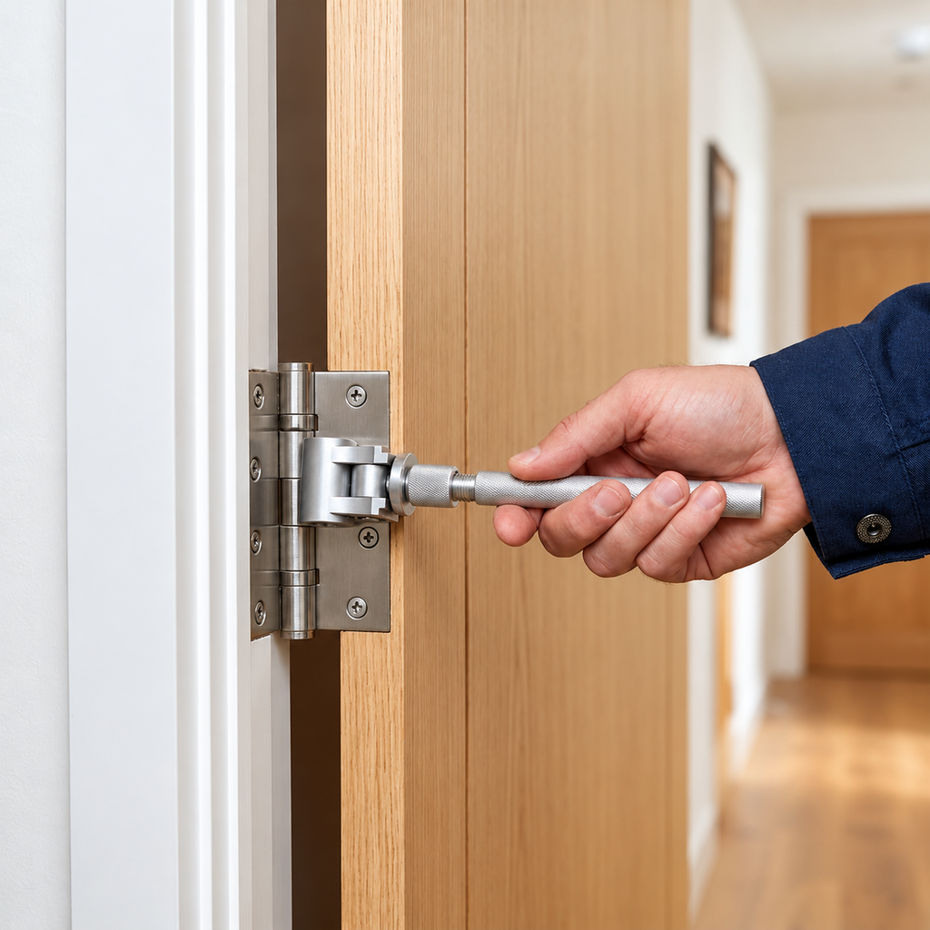 🔧 Adjustable Hinge Wrench for Door Gaps – Quick Fix Crooked Doors At Home
