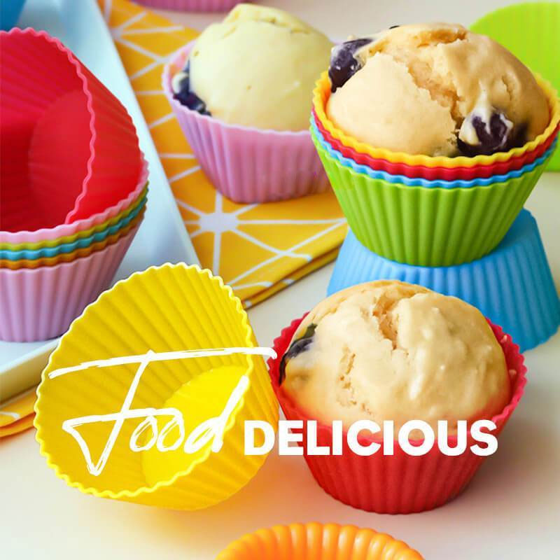 🧁 Reusable Silicone Baking Cups for Home Baking（10PCS）