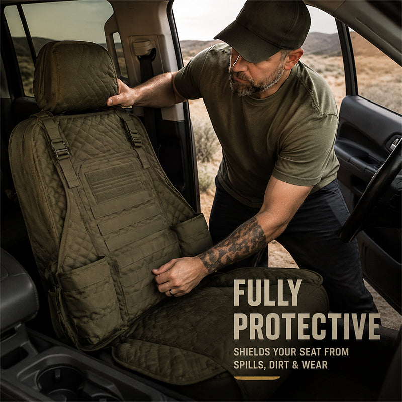 🚗Camouflage Tactical Car Seat Cover With Storage Pockets