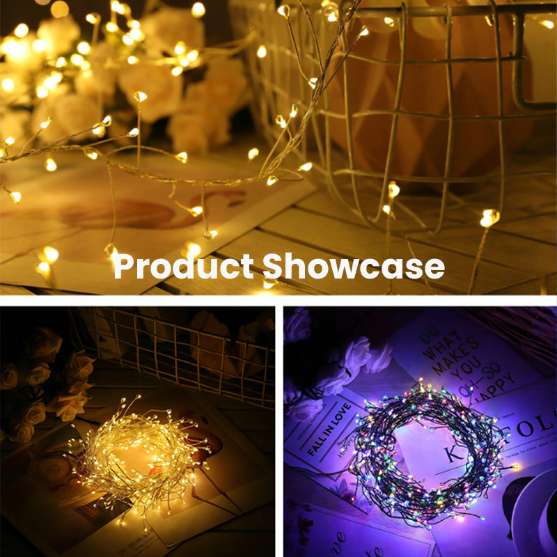 💛 3‑Tone Christmas Fairy Lights, Flexible Bendable Wire For Tree, Garland & Staircase Decor