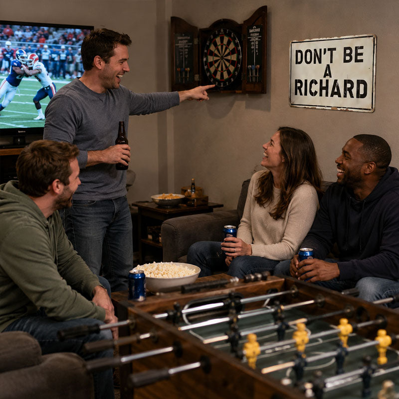 😂😂Don't Be A Richard Funny Pun Retro Metal Wall Sign