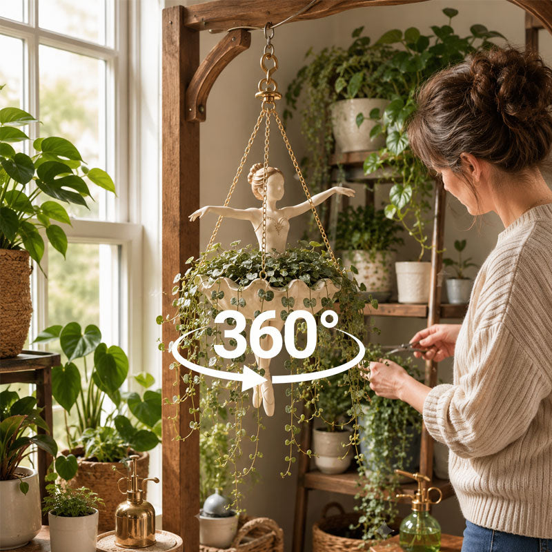 🩰🌿 Ballet Dancer Hanging Planter