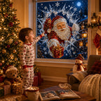 🎅 Sparkly Crystal Santa Decor｜Magical Christmas Window Display