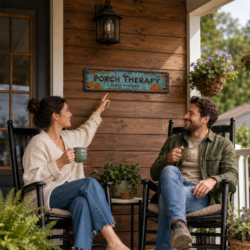📢📢LAST DAY SALE 50% OFF✨Country-style "Porch Healing" Metal Sign