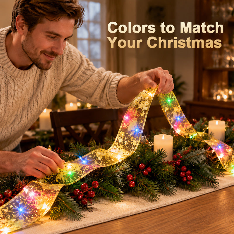🎄 Christmas LED Ribbon Lights | Festive Glow for Your Holiday Tree
