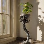 💀🖤Gothic Skull Planter And Skeleton Vase Spooky Home Decor