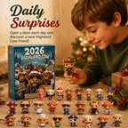 🐂🎄 2026 Highland Cow 24‑Day Christmas Advent Calendar Collectible Figurines