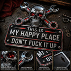 💀"This Is My Happy Place" Garage Wall Sign