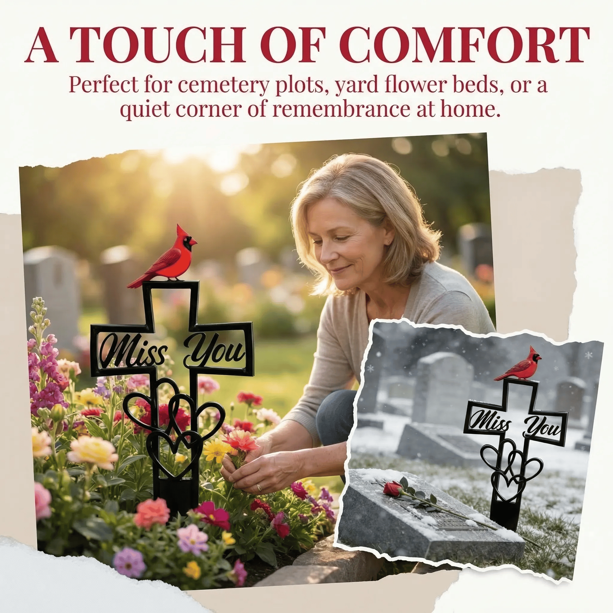 🐦LAST DAY SALE -💖Metal Cemetery Memorial Plaque for Remembrance✝️