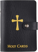 ✝️ Catholic Genuine Leather Holy Card Holder – Pocket Prayer Card Organizer with Snap Closure