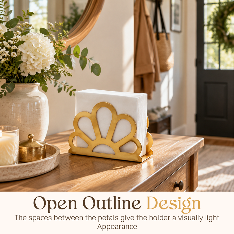 🌼 Floral Semi-Circular Napkin Holder – Stylish Dining Table Accessory!