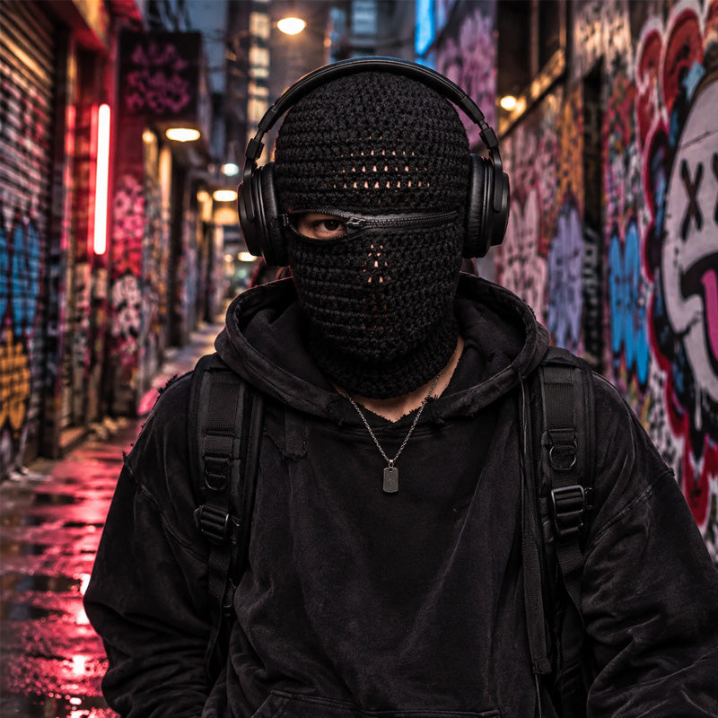 🖤 Ninja Knit Balaclava | Dark Streetwear Alternative Headwear