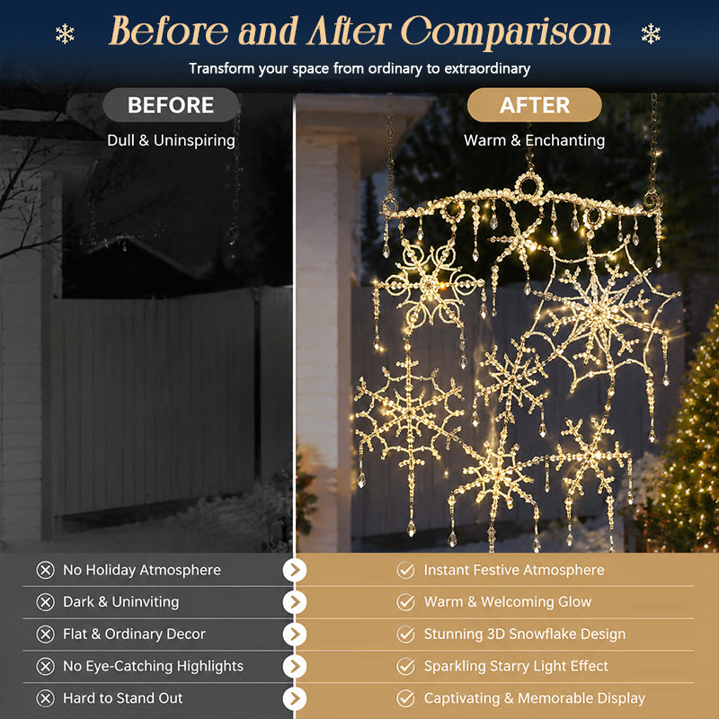 ❄️Dazzling Crystal Snowflake Chandelier