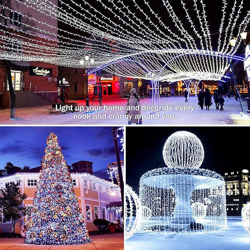 💛 3‑Tone Christmas Fairy Lights, Flexible Bendable Wire For Tree, Garland & Staircase Decor