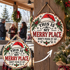 😂 "This Is My Merry Place" Christmas Hanging Sign – Sweet‑Looking With Hilarious Hidden Sarcastic Slogan