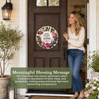 🌸 "May God Bless This Home" Floral Doorplate – A Heartfelt Blessing For Every Family 🙏