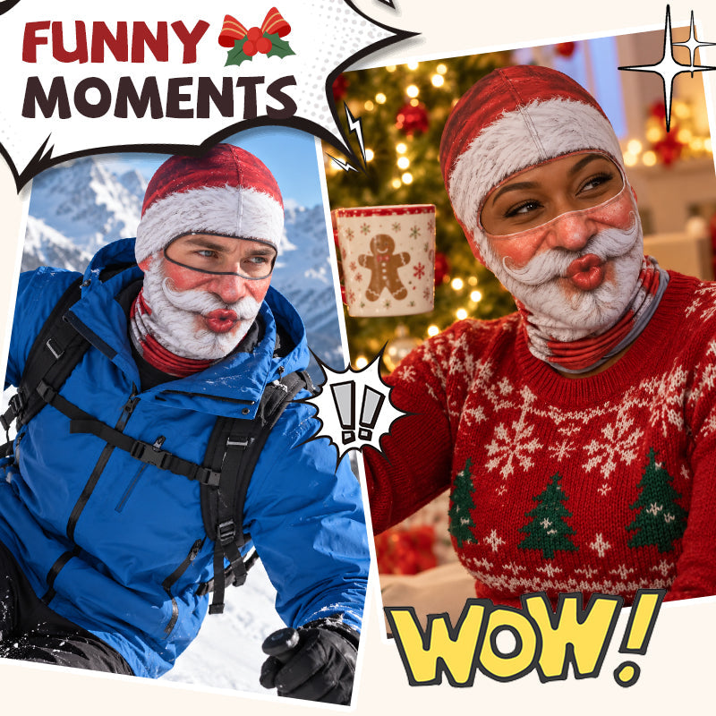 🎣🎄 Christmas Funny Fishing Face Cover – Festive Prank Mask For Anglers!