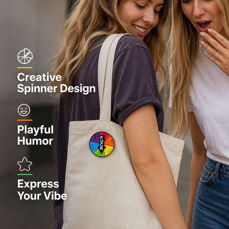 Geometric Choice Badge Pin – Funny Spinner Brooch for Clothing & Lapels