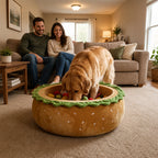 🍔 Elegant Collectible Hamburger Shaped Pet Cave Bed | Novelty Plush Holiday Home Decor Gift for Pet Lovers